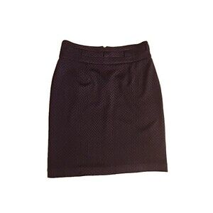 Grace Elements Skirt Sz: 6 Pencil Straight Stretch Chevron Black Purple No Belt